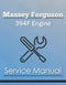Massey Ferguson 394F Engine - Service Manual Cover