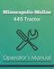 Minneapolis-Moline 445 Tractor Manual Cover