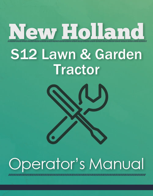 New Holland S12 Lawn & Garden Tractor Manual Cover