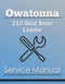 Owatonna 310 Skid Steer Loader - Service Manual Cover