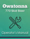 Owatonna 770 Skid Steer Manual Cover
