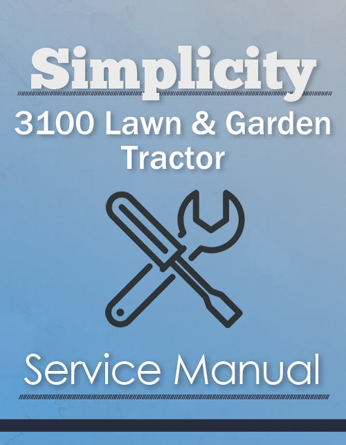 Simplicity 3100 Lawn & Garden Tractor - Service Manual Cover