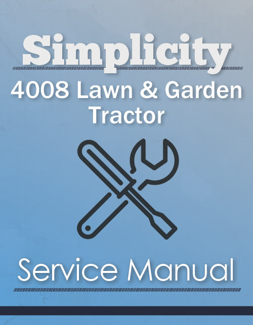 Simplicity 4008 Lawn & Garden Tractor - Service Manual Cover