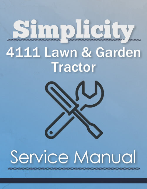 Simplicity 4111 Lawn & Garden Tractor - Service Manual Cover