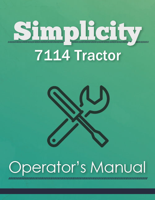 Simplicity 7114 Tractor Manual Cover