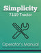 Simplicity 7119 Tractor Manual Cover