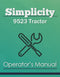 Simplicity 9523 Tractor Manual Cover