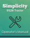 Simplicity 9528 Tractor Manual Cover