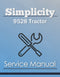 Simplicity 9528 Tractor - Service Manual Cover