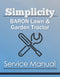 Simplicity BARON Lawn & Garden Tractor - Service Manual Cover
