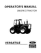 Versatile 256 and 276 II Tractor Manual