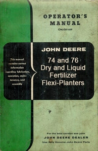 Fertilizer Numbers on 74 And 76 Dry And Liquid Fertilizer Flexi Planter   Operator S Manual