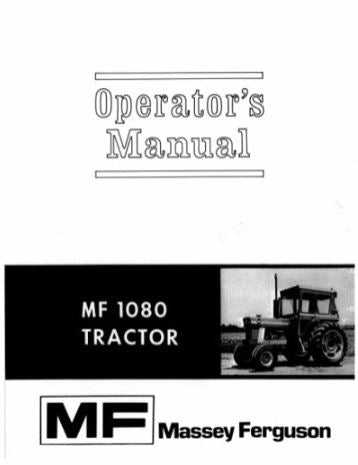 Massey Ferguson 1080 Tractor Manual