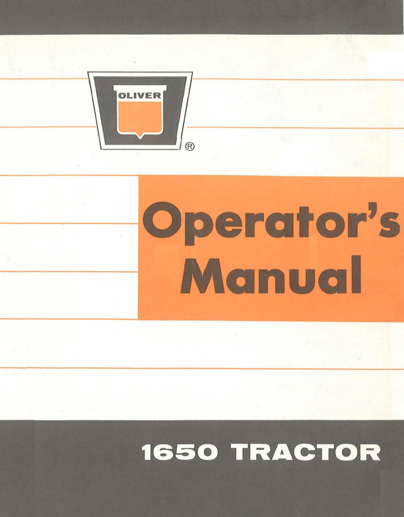 Oliver 1650 Tractor Manual