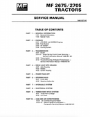 Massey Ferguson 2675 and 2705 Tractor - Service Manual