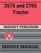 Massey Ferguson 2675 and 2705 Tractor - Service Manual