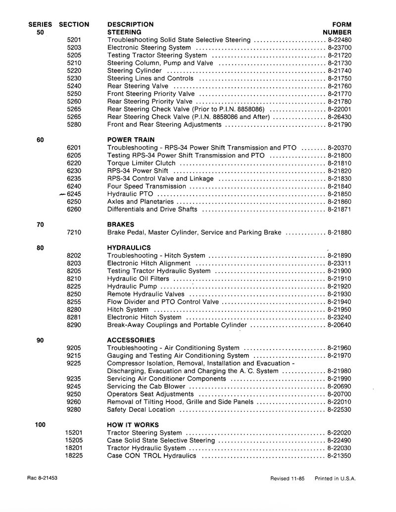 Case 4490 and 4690 Tractor - Service Manual
