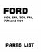 Ford 501, 541, 701, 741, 771 and 901 Tractor - Parts Catalog