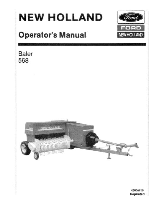 New Holland 568 Hay Baler Manual