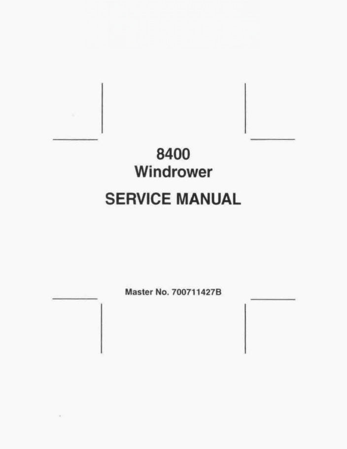 Hesston 8400 Windrower Tractor - Service Manual