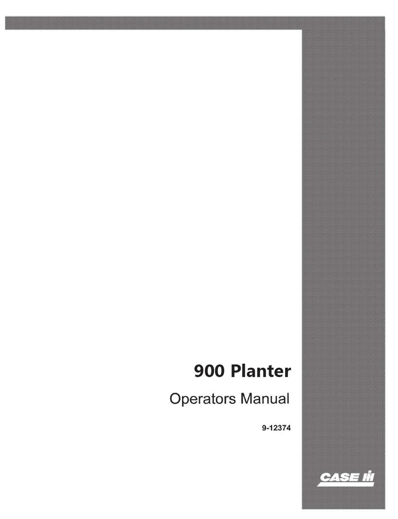 Case IH 900 Cyclo Air Planter - Operator's Manual