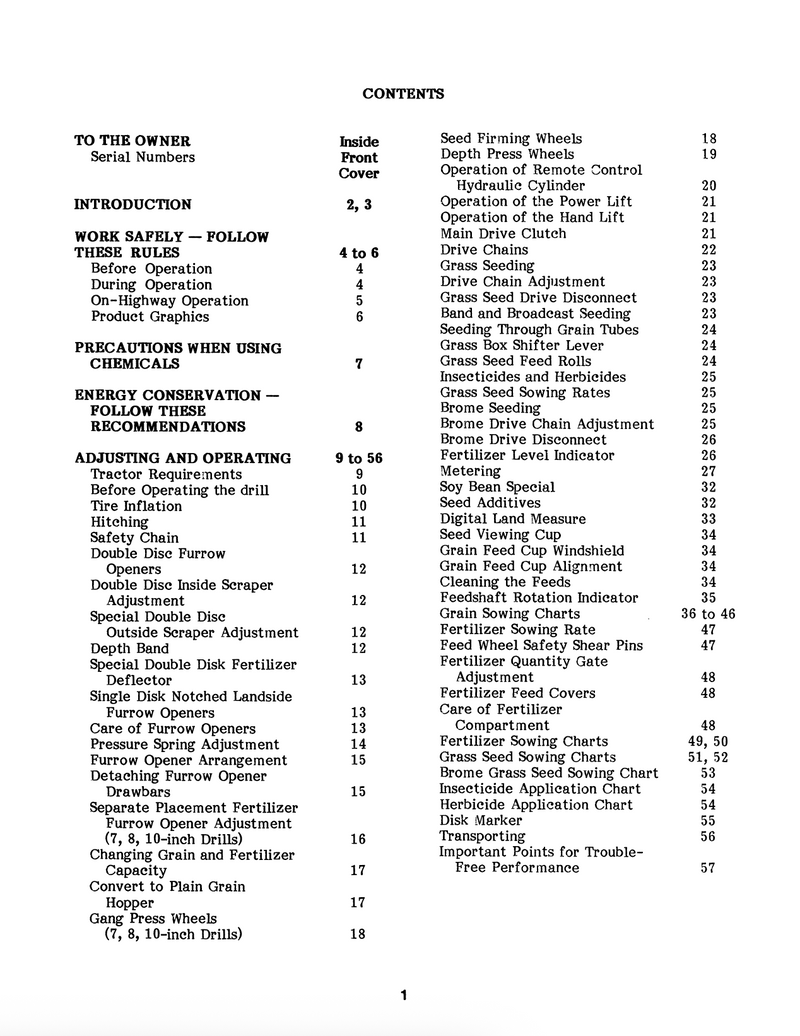 Case IH 5100 Grain Drill - Operator's Manual