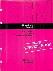 John Deere 850 Crawler Bulldozer Manual