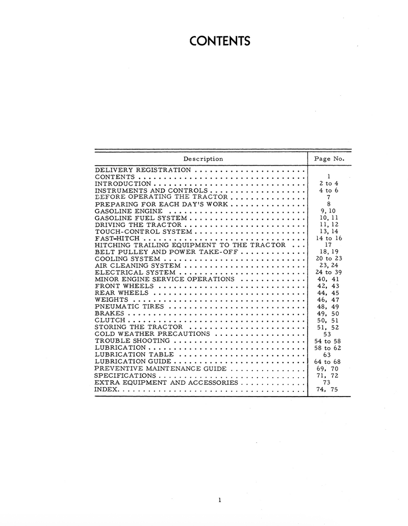 International Harvester Farmall Cub Tractor - Operator's Manual