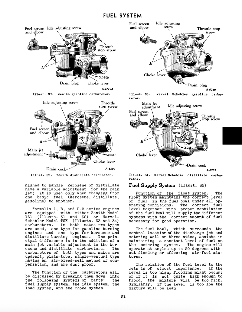 International Farmall C, A, AV,  B, BN, Super A, Super AV, and Super C Tractor - Service Manual