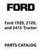 Ford 1920, 2120, and 3415 Tractor - Parts Catalog