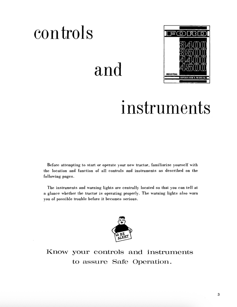 Ford 3400, 3500, 3550, 4400, and 4500 Industrial Tractor - Operator's Manual