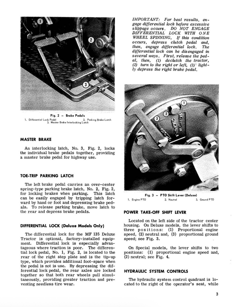 Massey Ferguson 135 Tractor - Operator's Manual