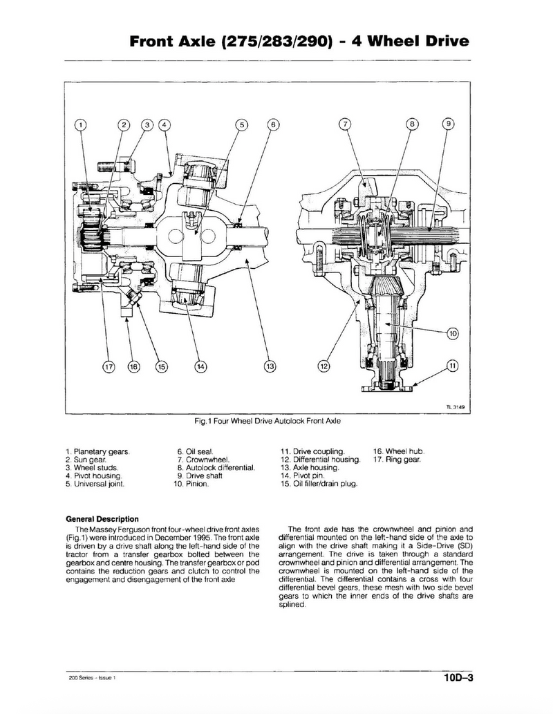 Massey Ferguson 240, 250, 270, 290, and 298 Tractor - Service Manual