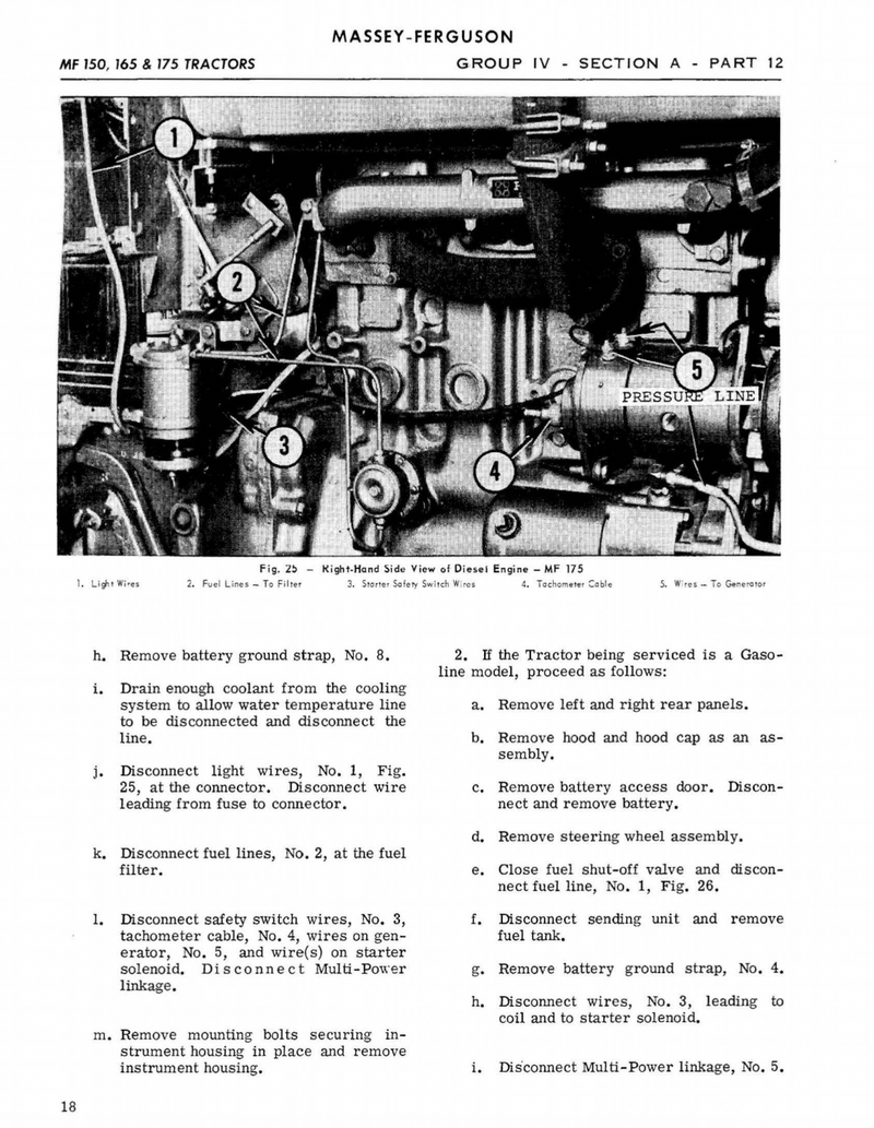 Massey Ferguson 175 Tractor - Service Manual