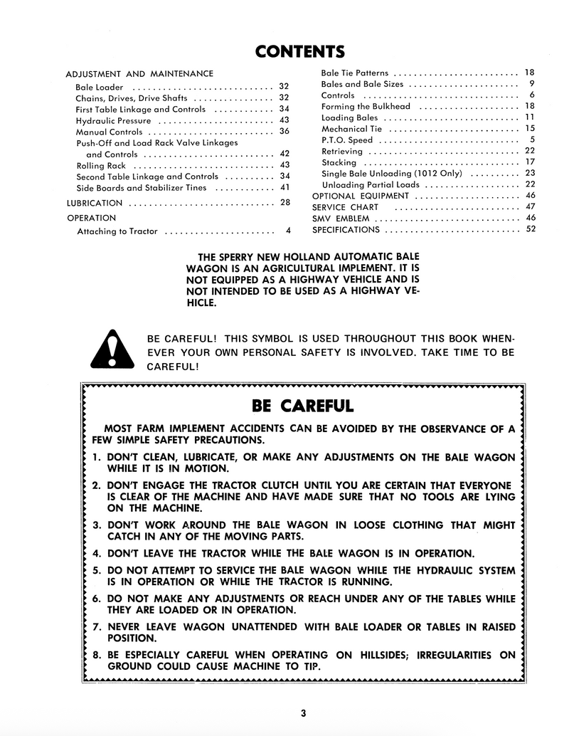 New Holland 1002 and 1012 Stackliner - Operator's Manual