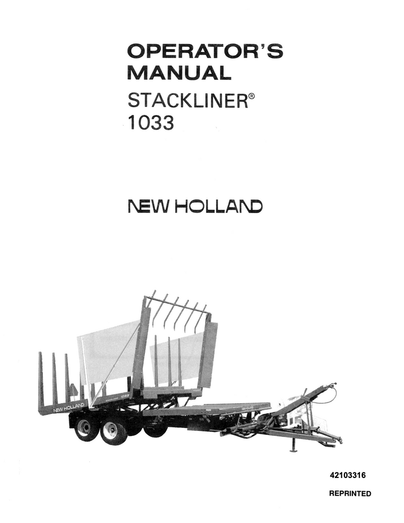 New Holland 1033 Stackliner Manual