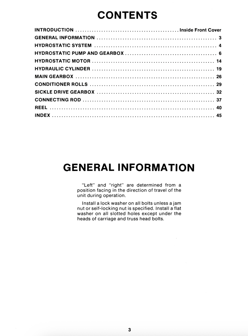 New Holland 499 Pivot Tongue Haybine Mower-Conditioner - Service Manual