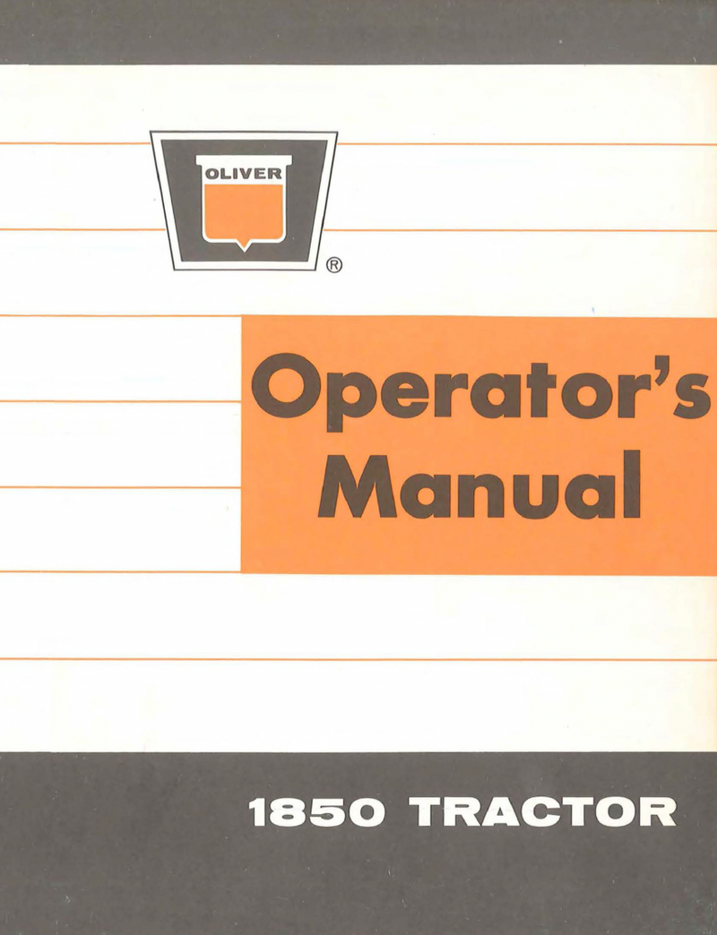 Oliver 1850 Gas and Diesel Tractor Manual