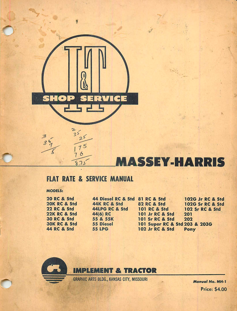 Massey-Harris Tractors - Service Manual