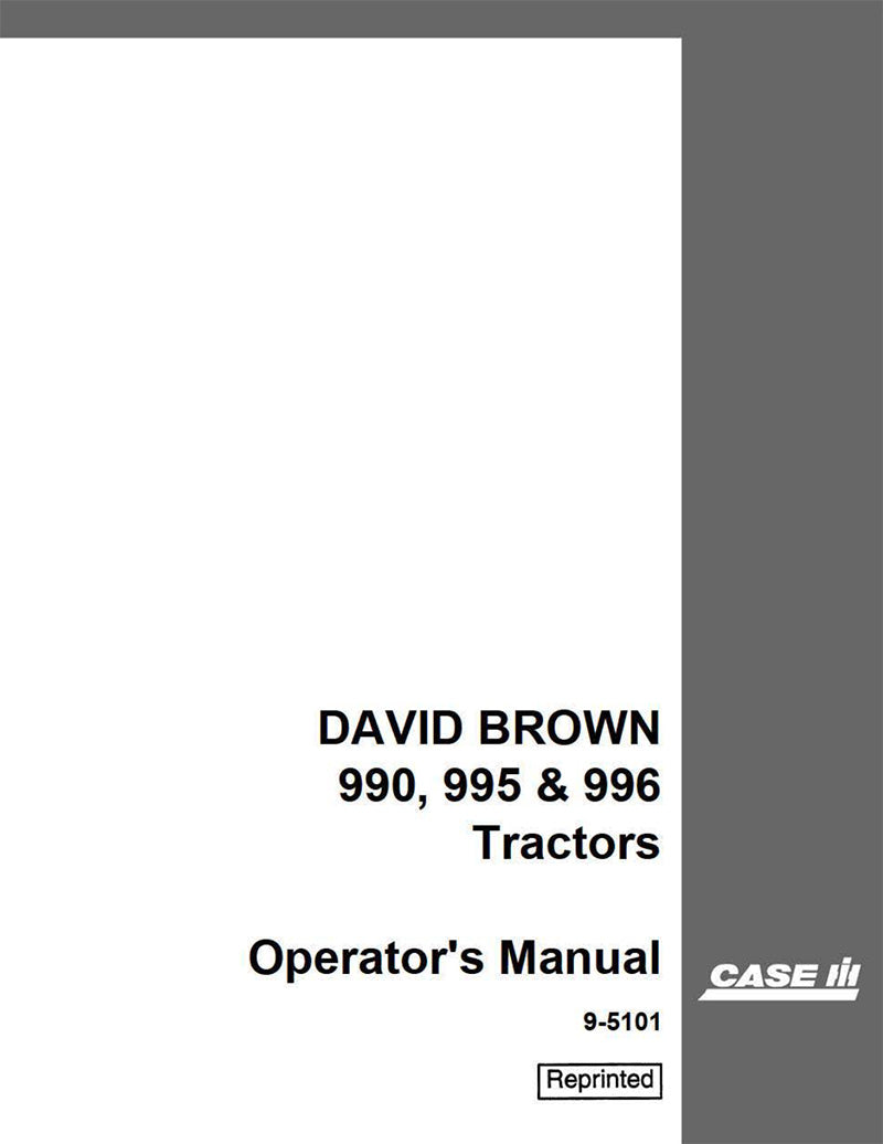 David Brown 990, 995 and 996 Tractor Manual