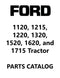 Ford 1120, 1215, 1220, 1320, 1520, 1620, and 1715 Tractor - Parts Catalog