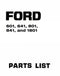 Ford 601, 641, 801, 841, and 1801 Tractor - Parts Catalog