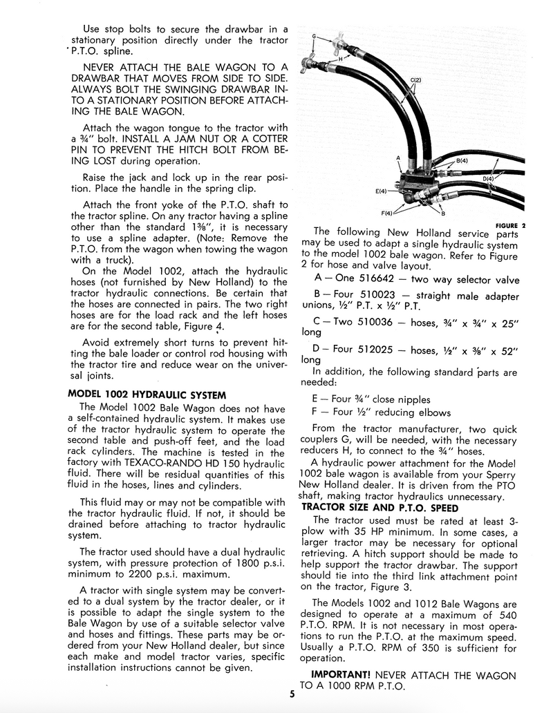 New Holland 1002 and 1012 Stackliner - Operator's Manual
