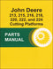 JD 213, 215, 216, 218, 220, 222, and 224 Cutting Platform - Parts Catalog