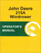 JD 215A Windrower - Operator's Manual