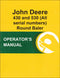 JD 430 and 530 Round Balers - Operator's Manual