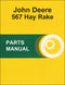 JD 567 Hay Rake - Parts Catalog