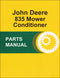 JD 835 Mower Conditioner - Parts Catalog