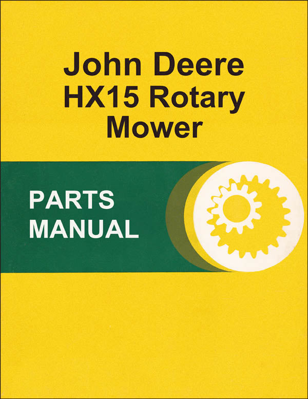 JD HX15 Rotary Mower Parts Catalog Farm Manuals Fast