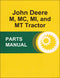 JD M, MC, MI, and MT Tractor - Parts Catalog